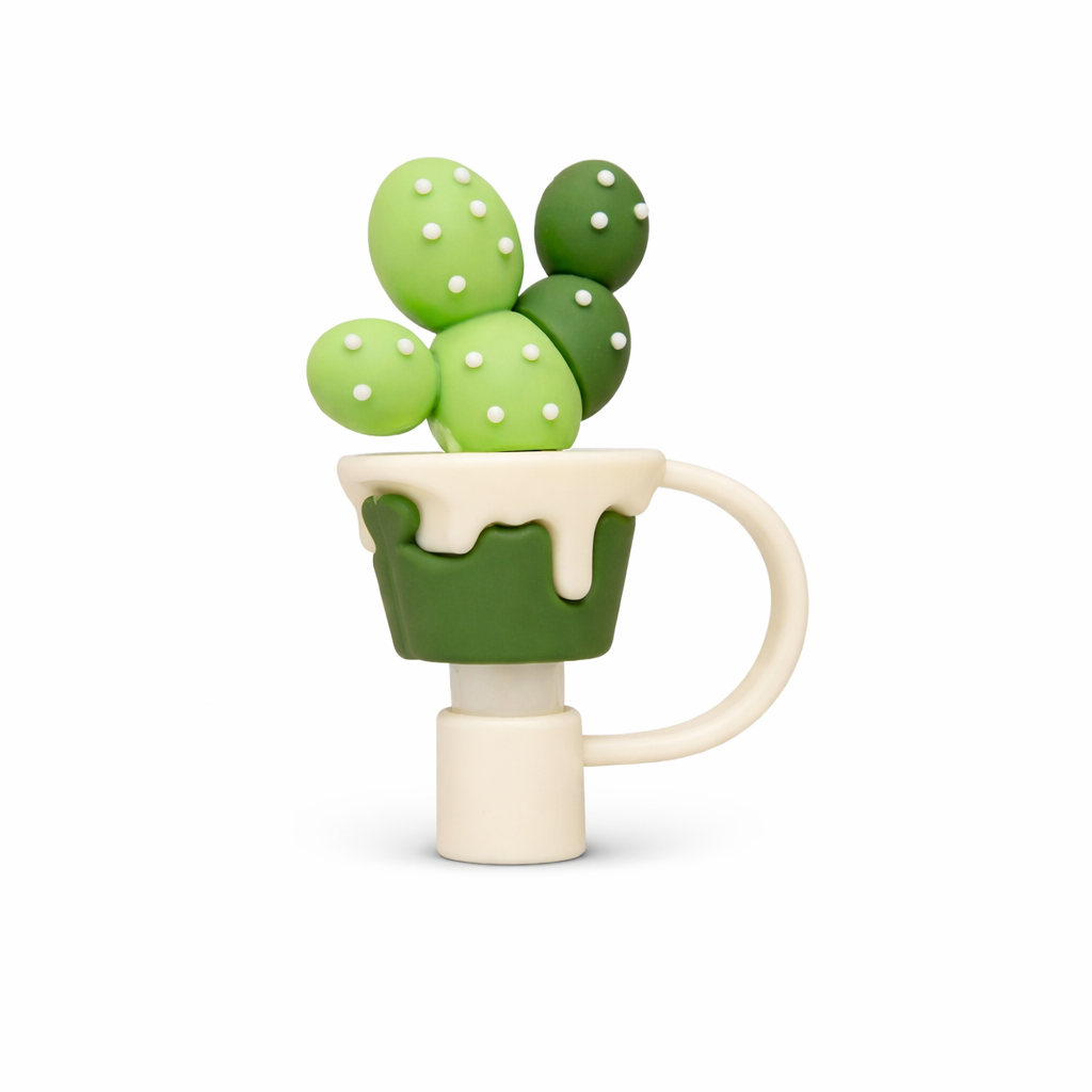 Dark green cactus straw cover