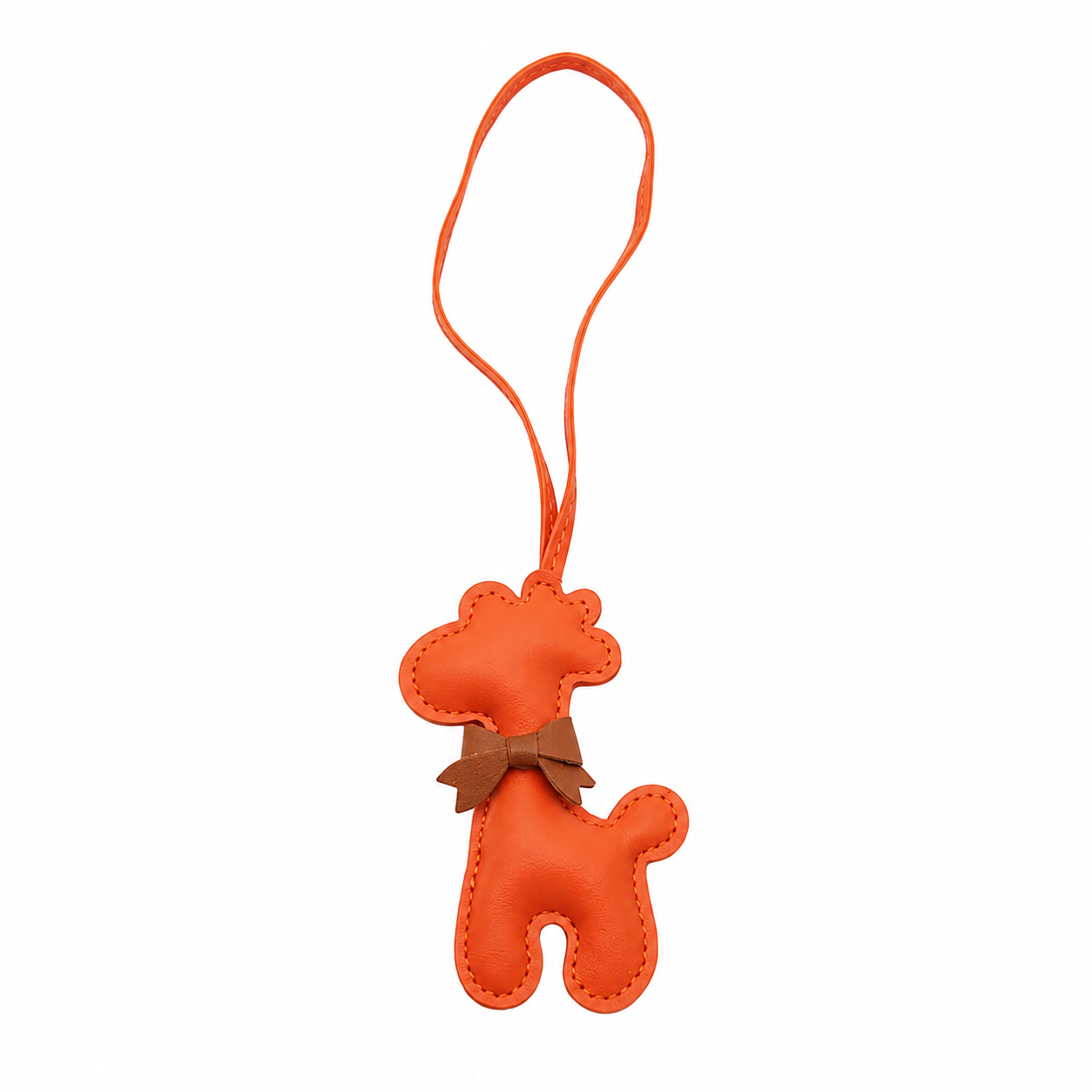 Teddy Bow Leather Loop Bag Charm