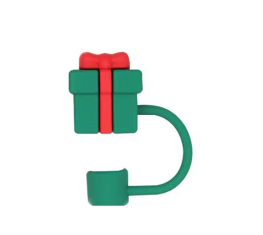 Christmas present straw cover