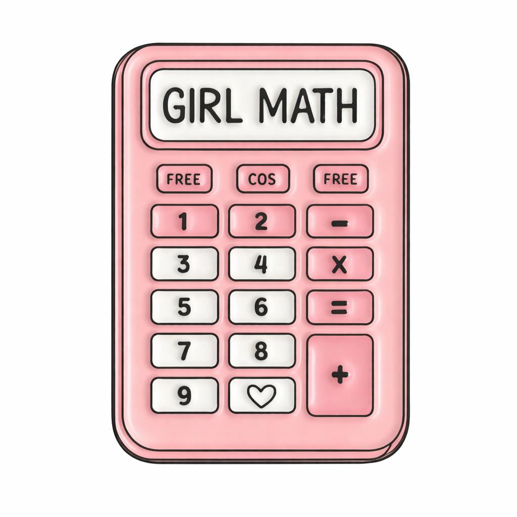 Pink Calculator – Metal Phone Charm Sticker