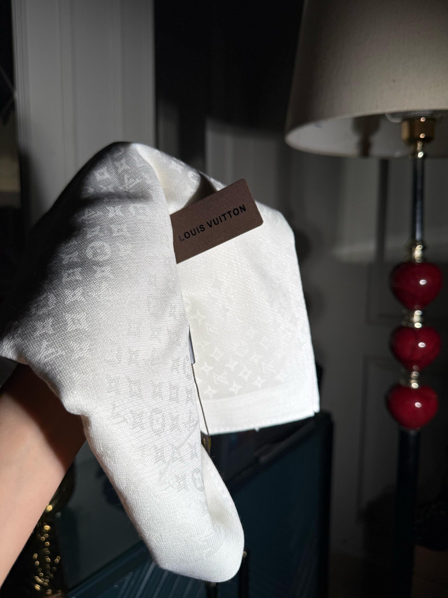 Louis Vuitton LV two tone grey/ white scarf/ stole (IMMEDIATE DELIVERY AVAILABLE)