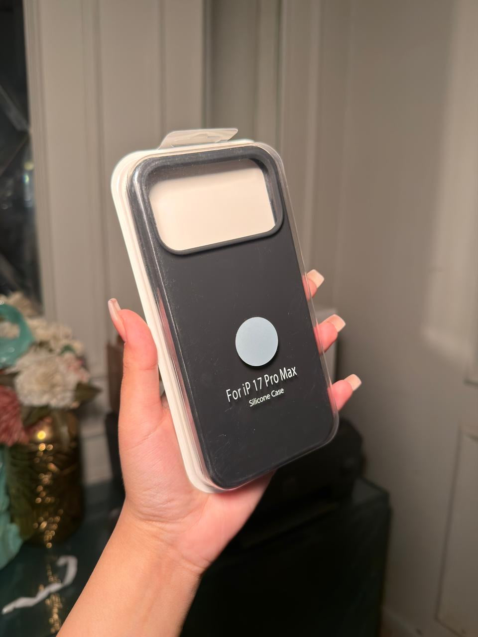 Black 17 pro max silicon phone case