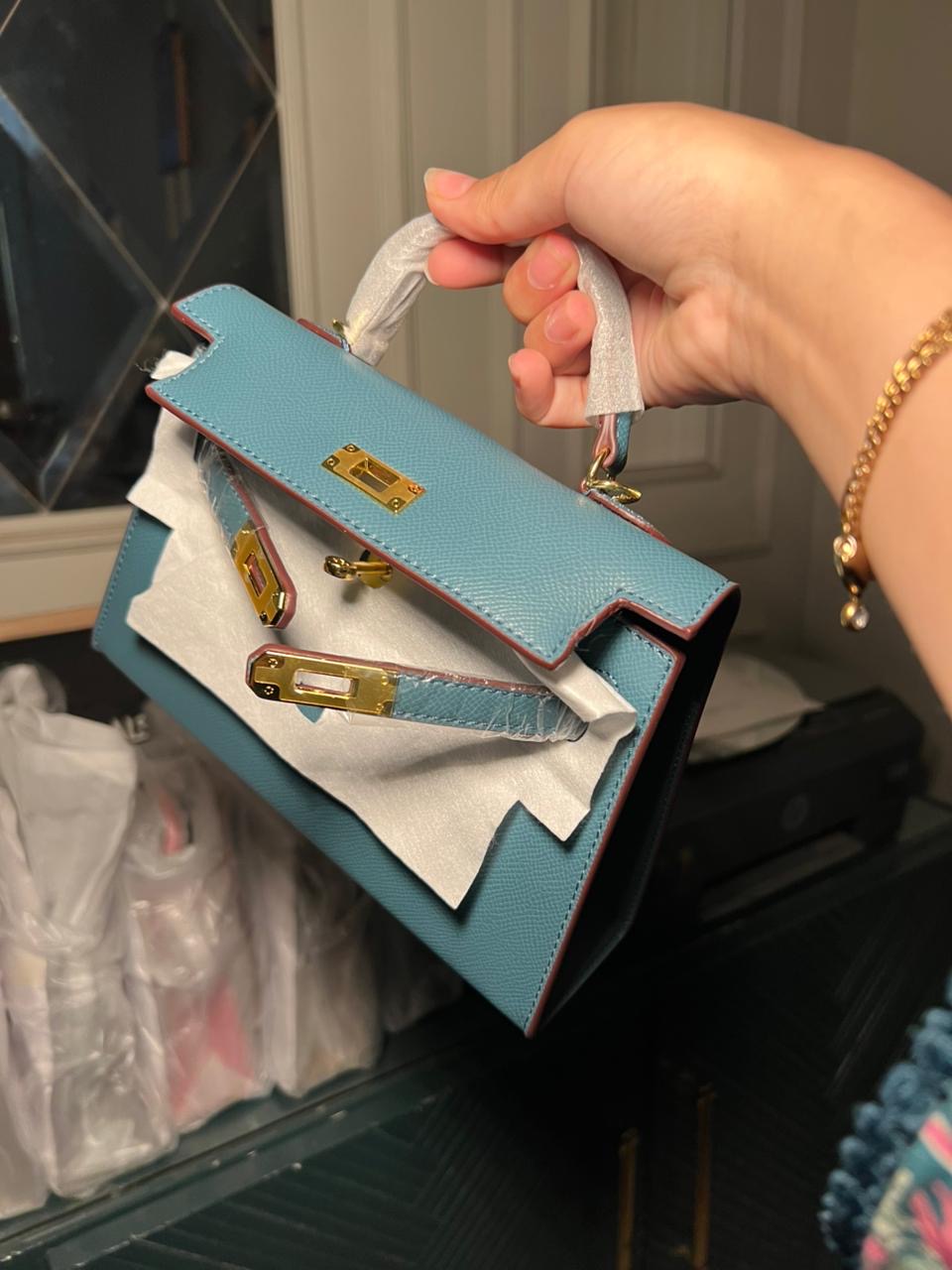 Blue Mini Kelly Bag (available for immediate delivery)