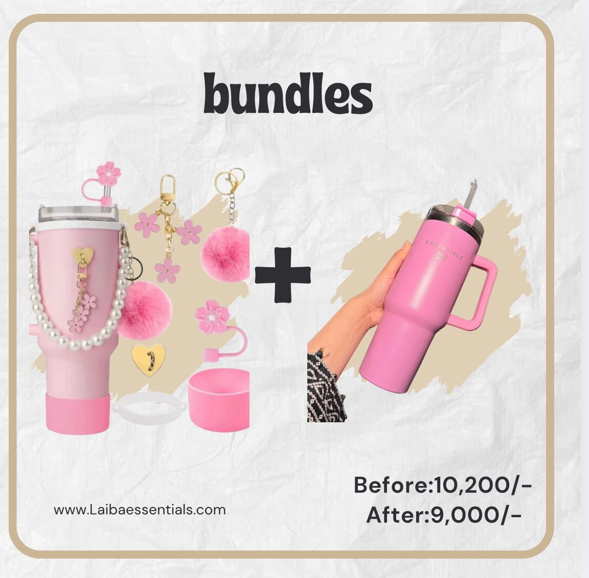 PINK FLASK QUENCHER TUMBLER BUNDLE