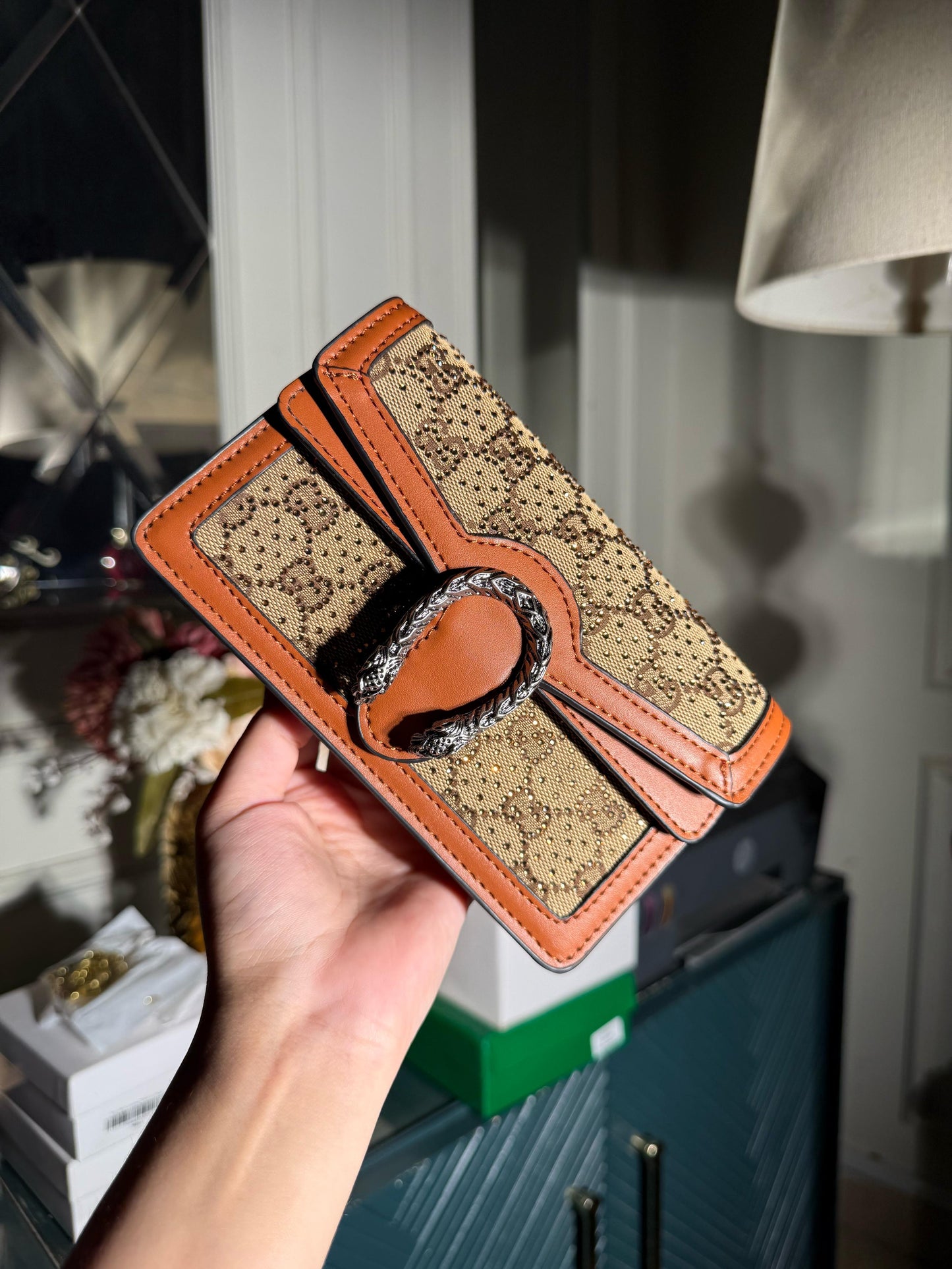 Canva Gucci Miguel studded bag (IMMEDIATE DELIVERY AVAILABLE) (WITH BOX)