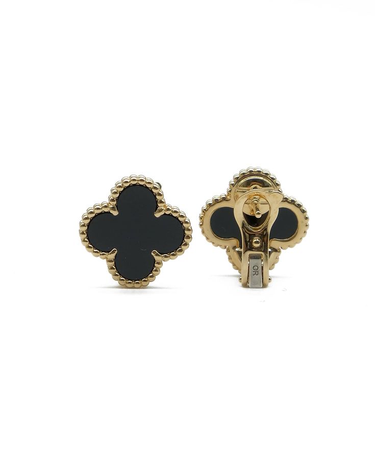 Black vancleef studs
