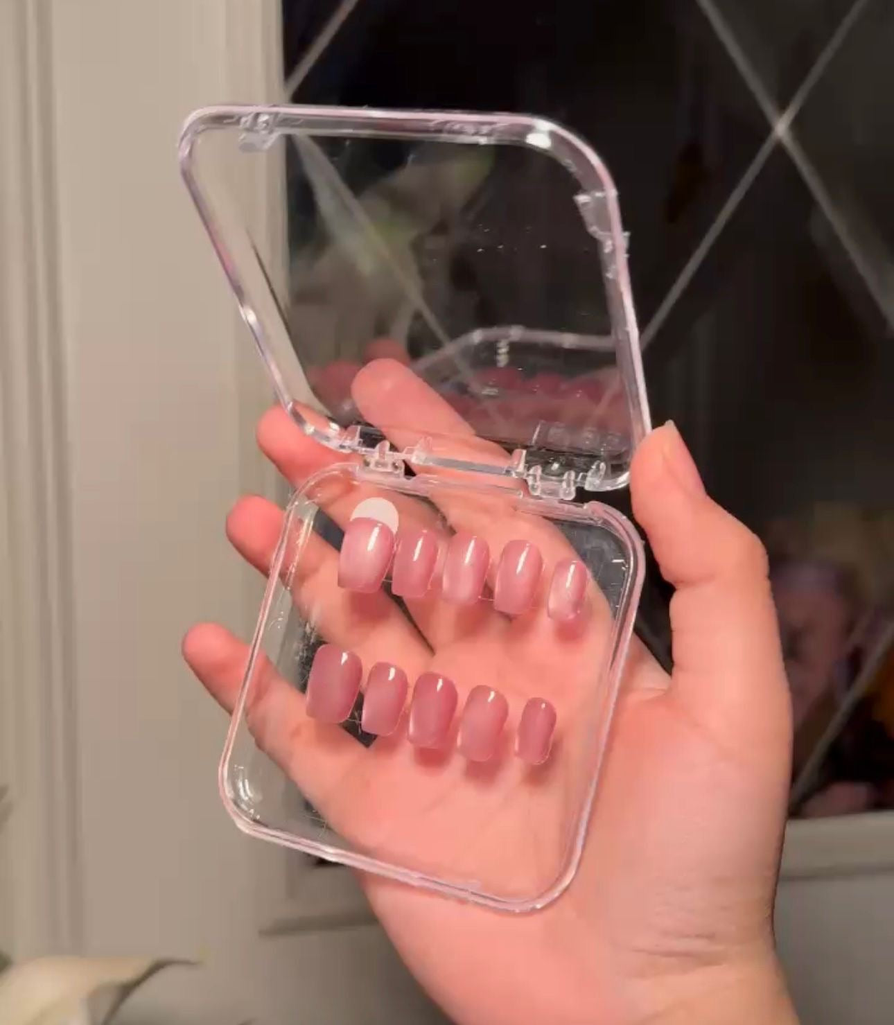 Mauve Hand made nails L1