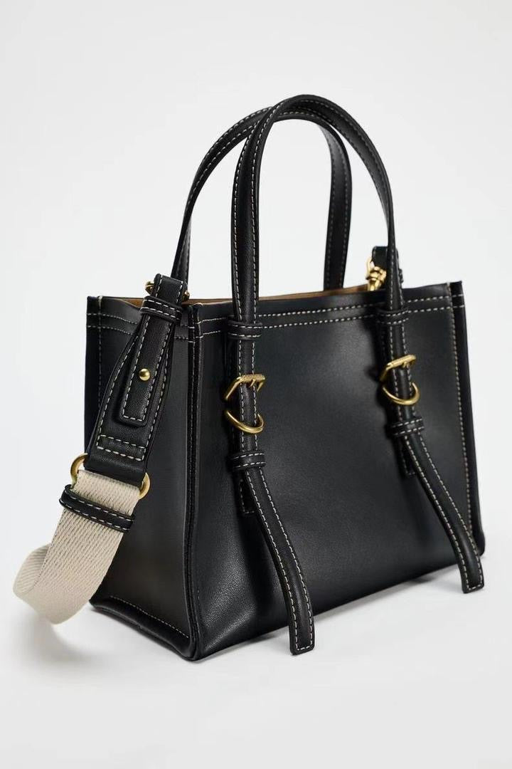 Black Top stitch canva Zara shopper bag (own manufactured) (15 to 20 days )