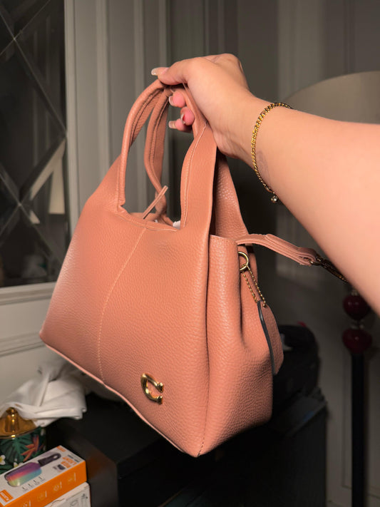 Coach Lana Shoulder Bag 23 In Signature Jacquard peach Leather