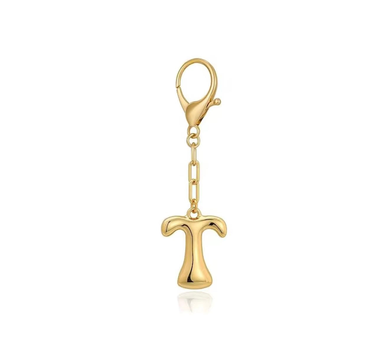 Alphabet’s gold bubble charm bag keychain
