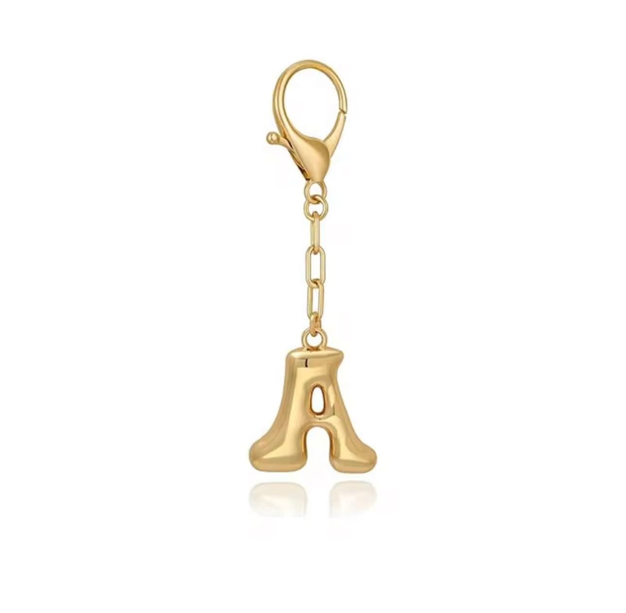 Alphabet’s gold bubble charm bag keychain