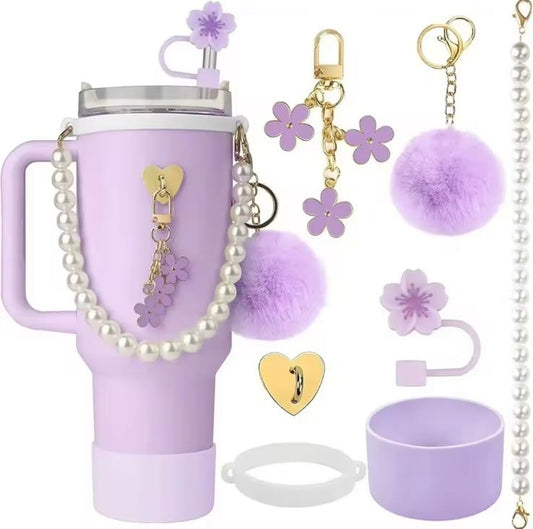 7pcs Lavender tumbler accessories Set