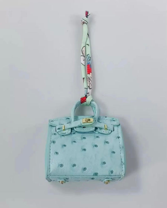 Birkin Ice Ostrich Leather Mini bag charm