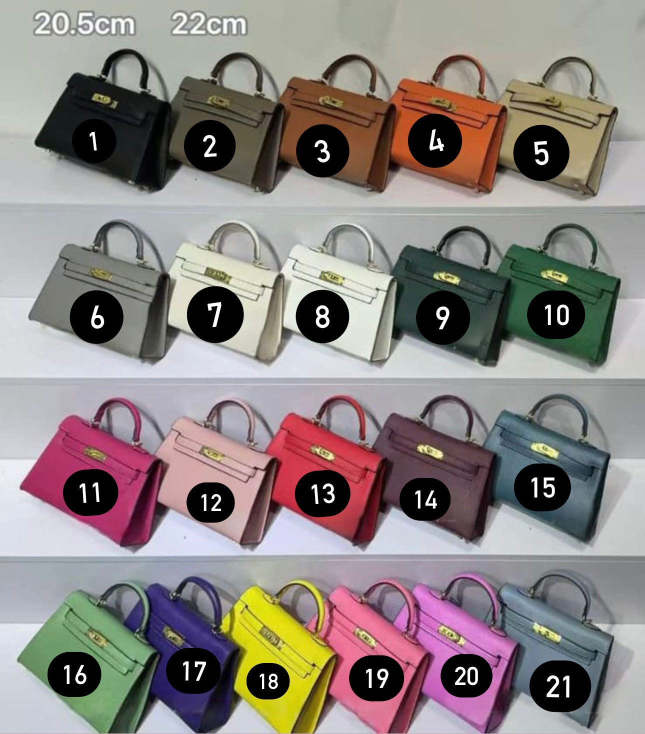 Mini matte Kelly bag delivery time (15-20 days ) 20.5cm (golden locking)