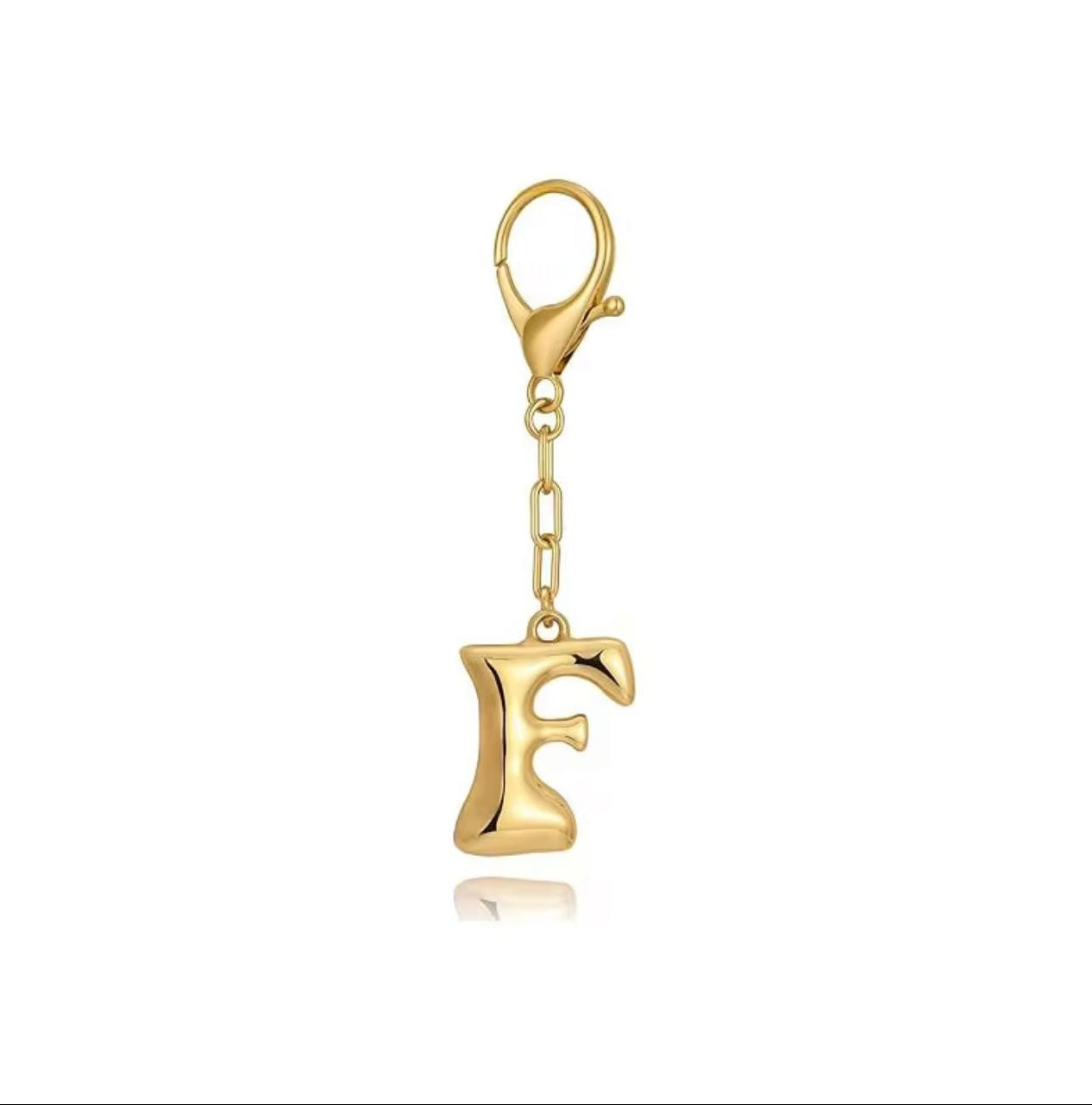 Alphabet’s gold bubble charm bag keychain