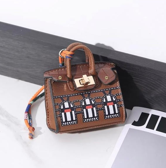 Brown Hermes Fauxborg Birkin Mini bag charm