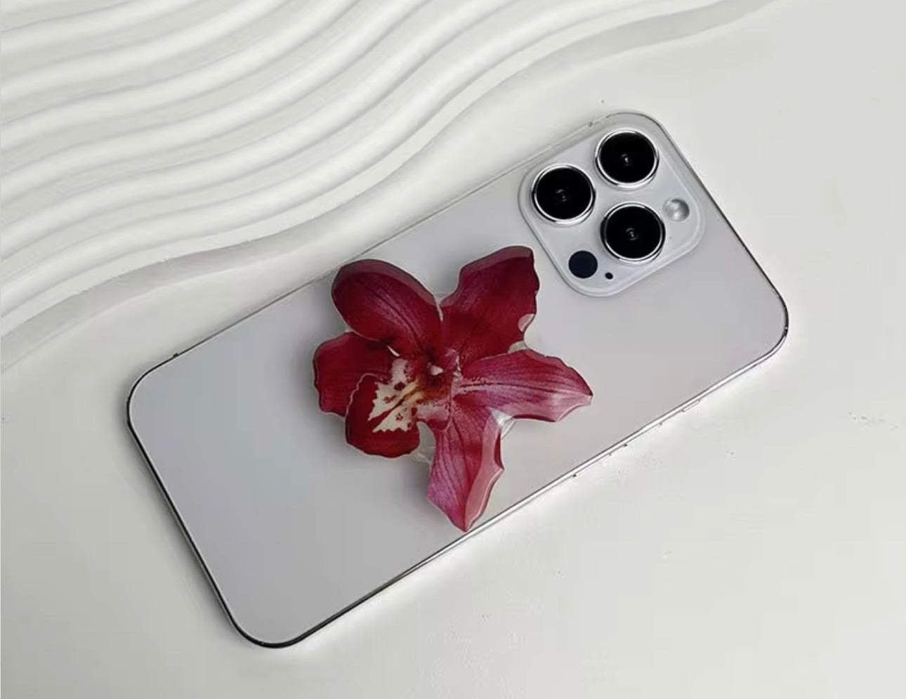 Wine Orchid Orchid Grip Pop socket