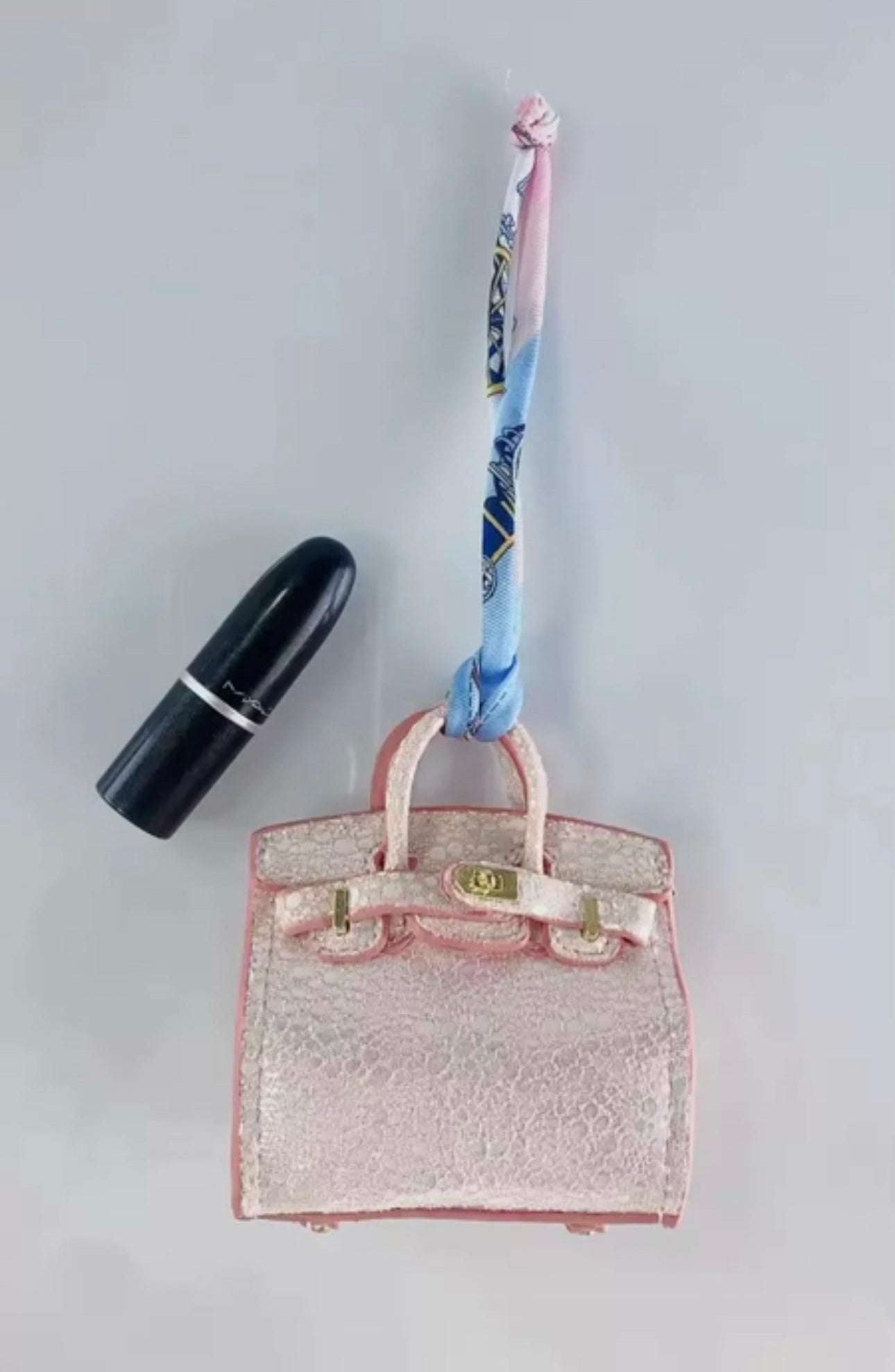 Birkin Roze Metallic Mini bag charm