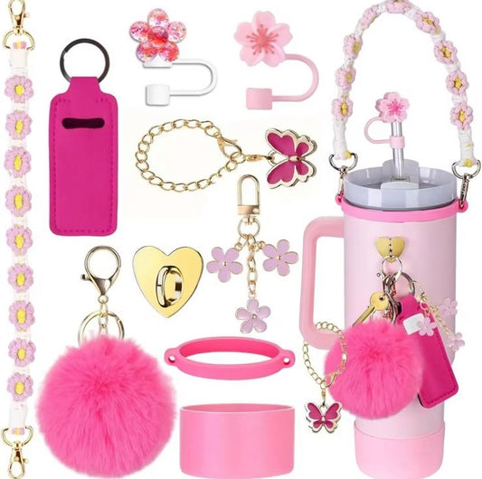 10pcs Barbie pink tumbler accessories Set