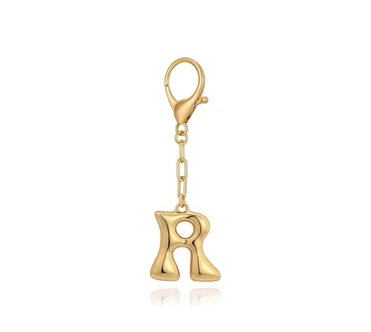 Alphabet’s gold bubble charm bag keychain