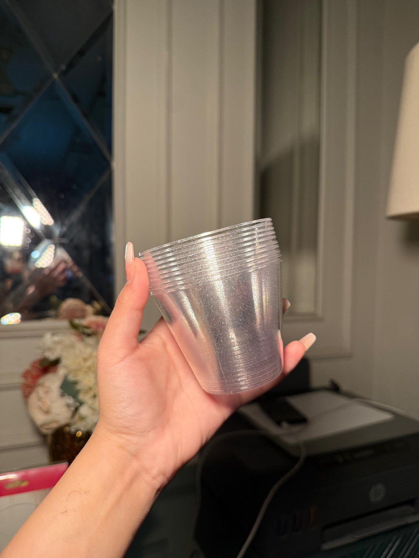 Glitter party disposable cups pack of 10pcs