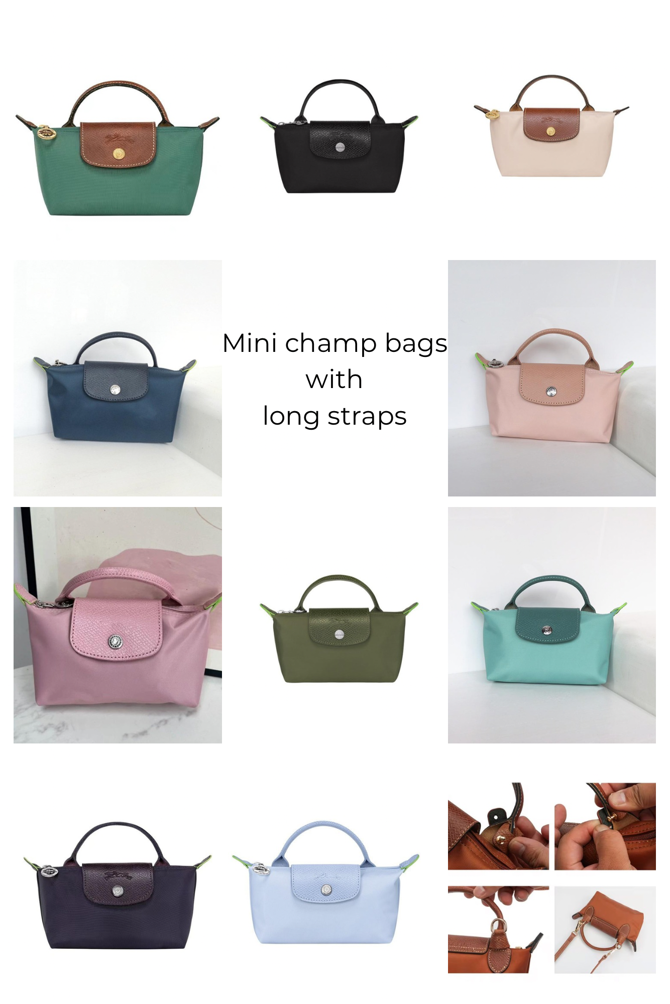 Mini champ bags with long straps high quality (15-20 days delivery time)