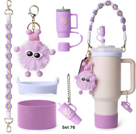 6pcs Lavender Tumbler accessories set