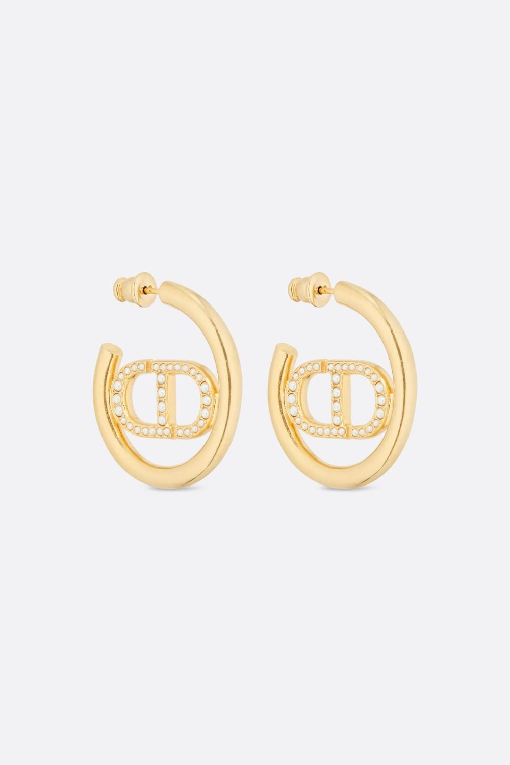 Studded Dior hoops (in stock)