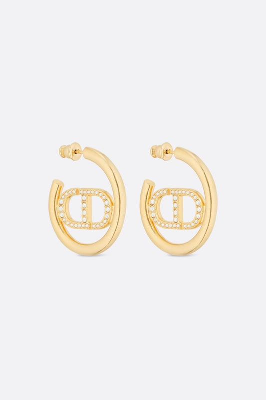 Studded Dior hoops (in stock)