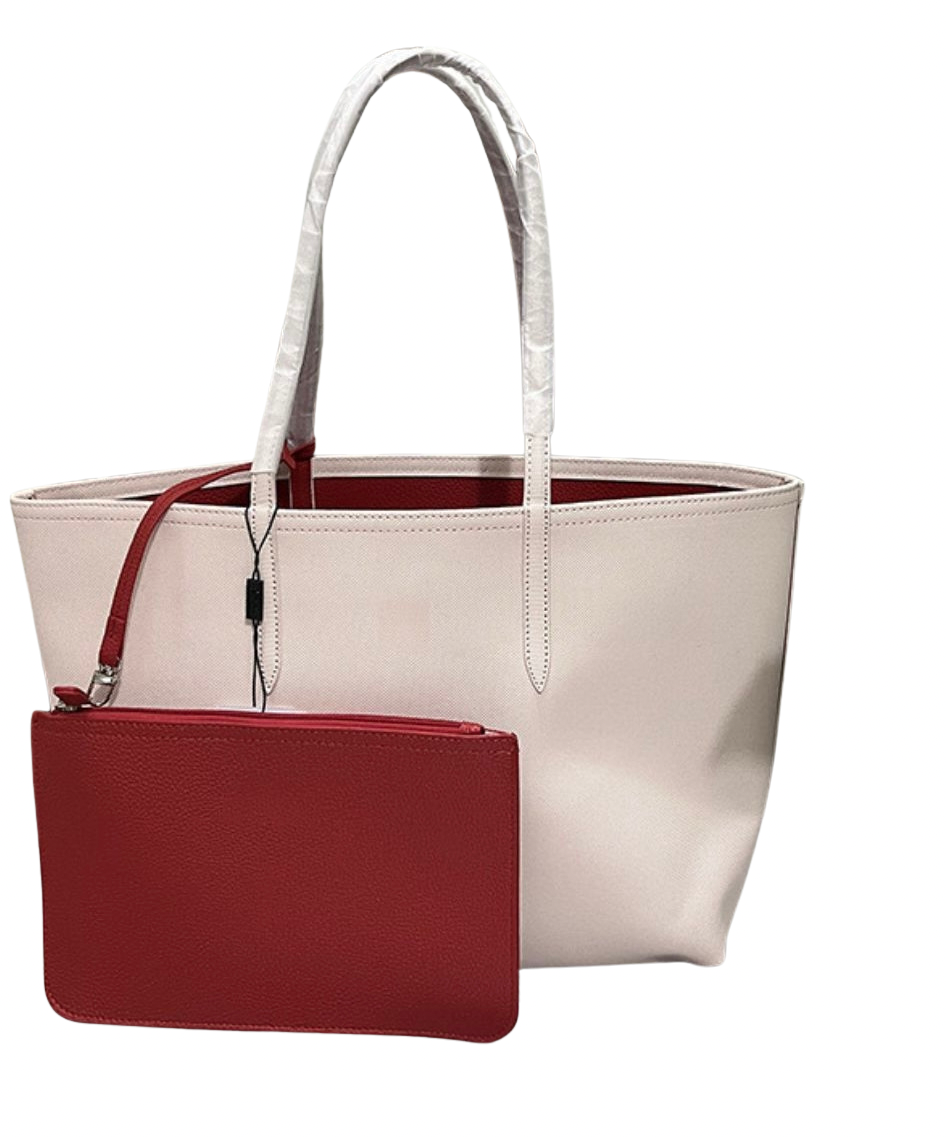 Lacoste Anna Reversible Tote with Removable Pouch – Pink & Red bag (IMMEDIATE DELIVERY AVAILABLE)