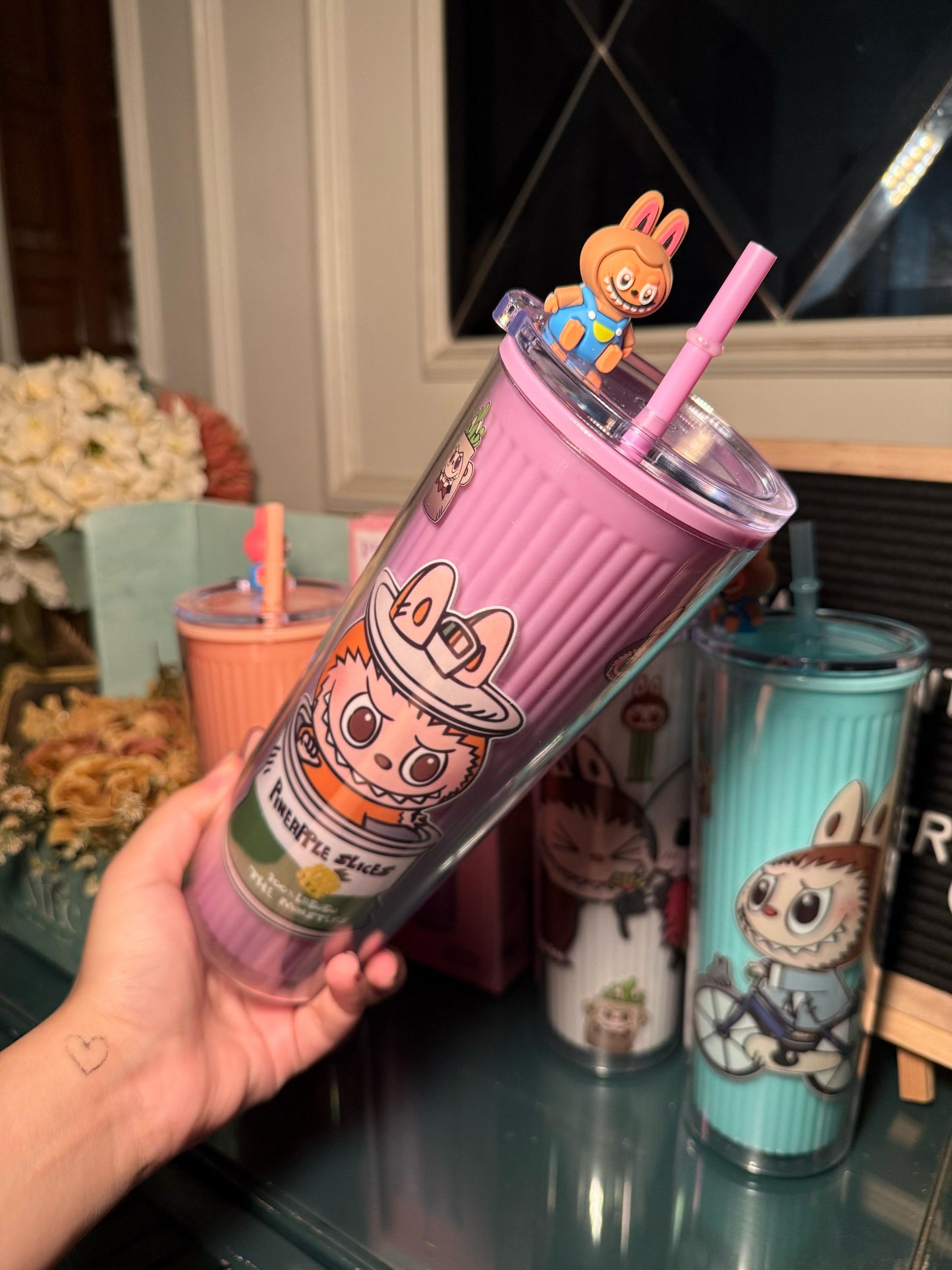 Lavender Labubu sipper