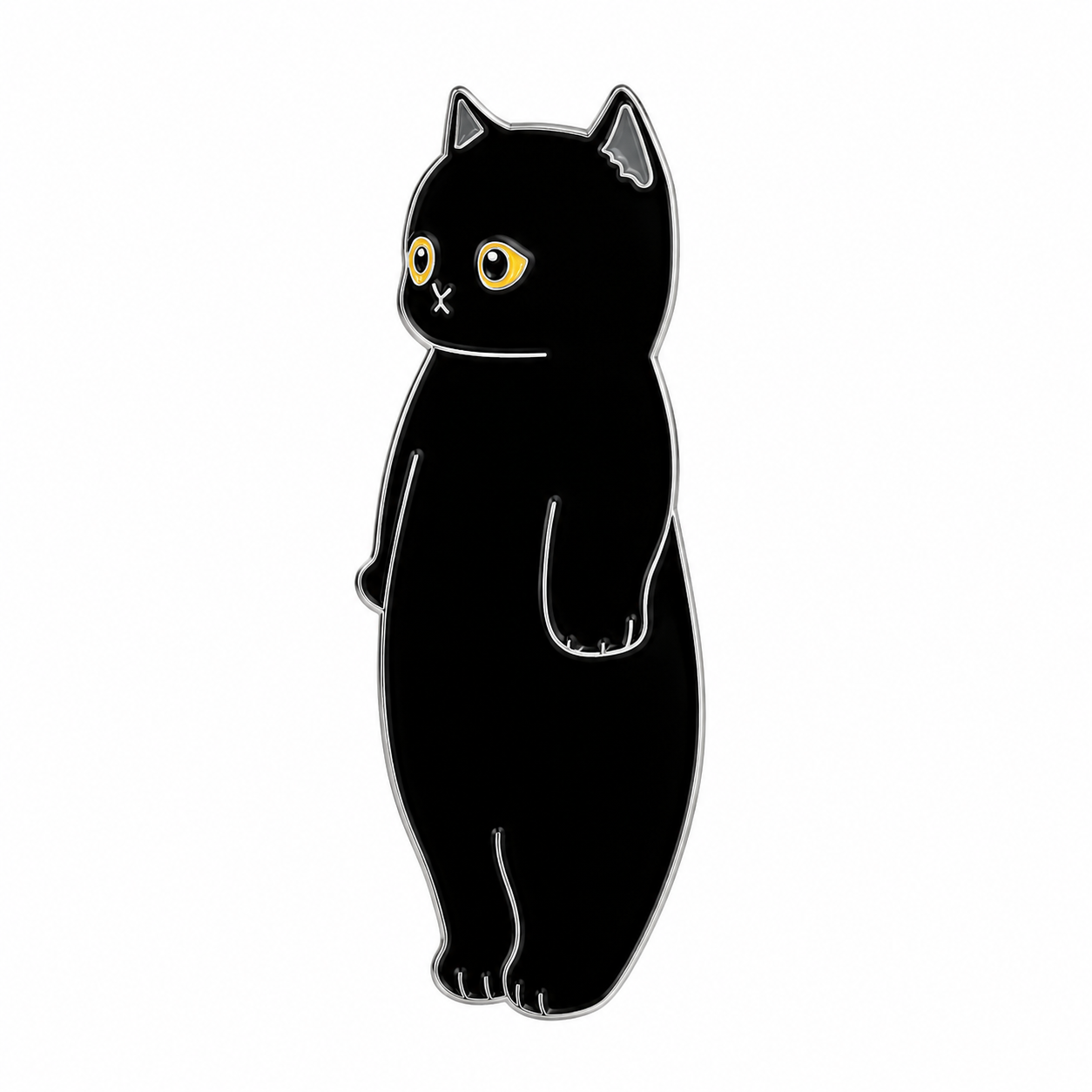 Black Cat Metal Phone Charm Sticker