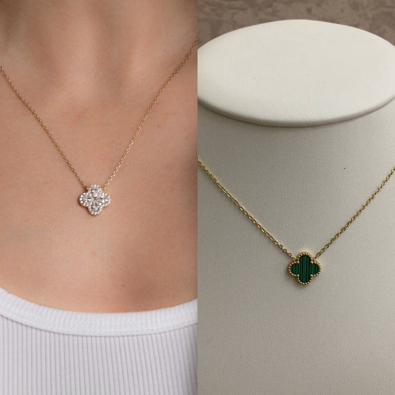 Studded vancleef necklace