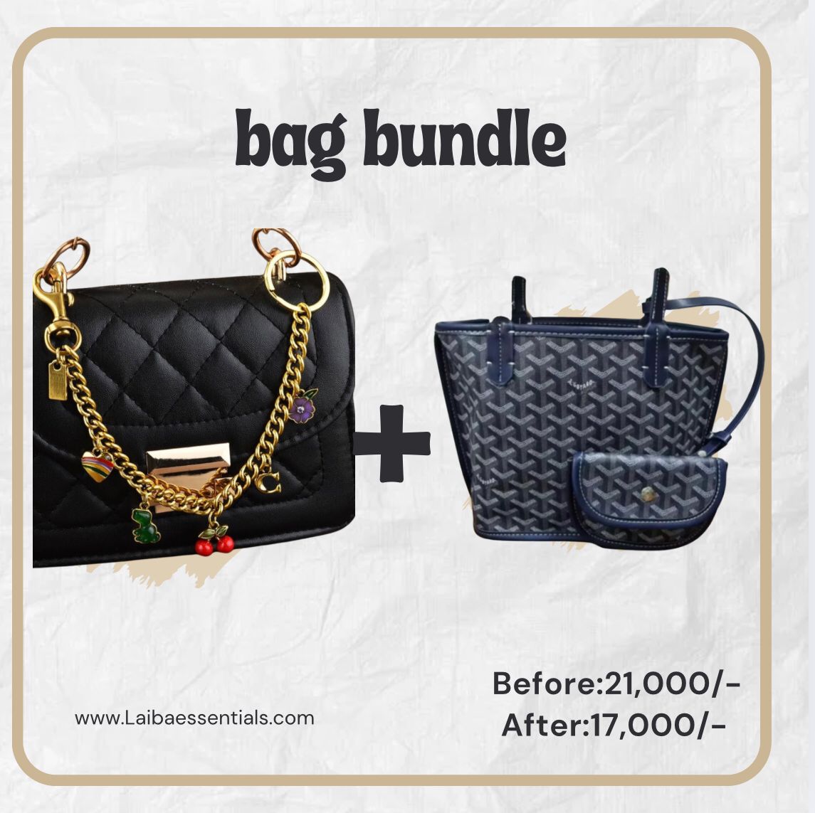NAVY BLUE GOYARD BUCKET BAG BUNDLE
