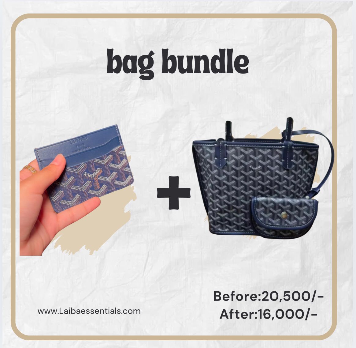 NAVY BLUE GOYARD BUCKET BAG BUNDLE