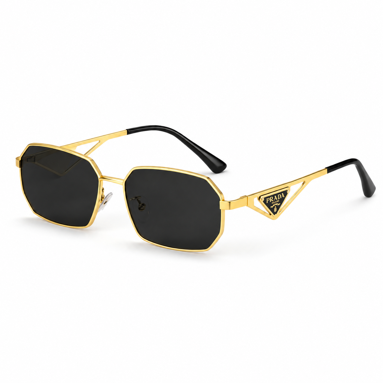Prada Geometric Metal Frame Sunglasses