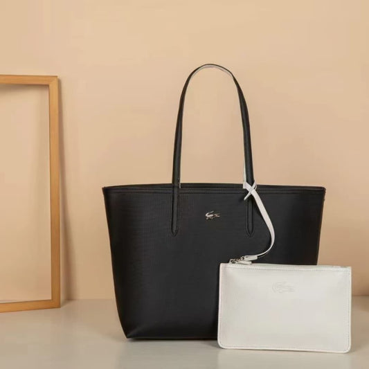 Black with beige lacoste tote bag (IMMEDIATE DELIVERY AVAILABLE)