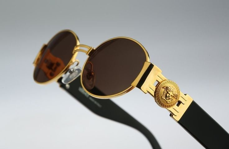 metal frame Versace glasses