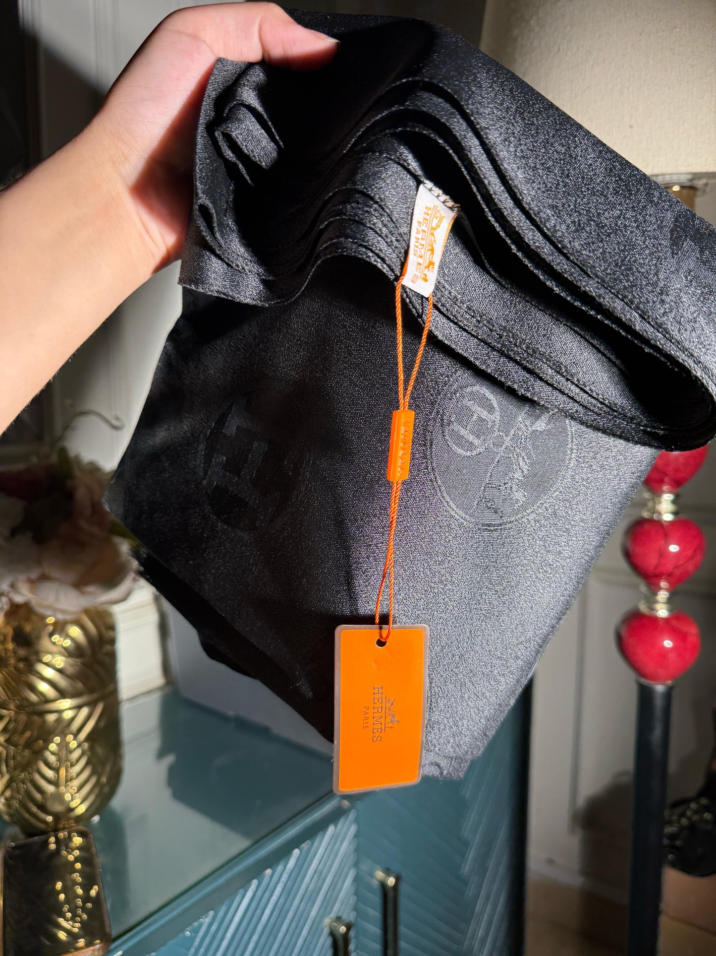 Black Herme scarf/ stole (IMMEDIATE DELIVERY AVAILABLE)