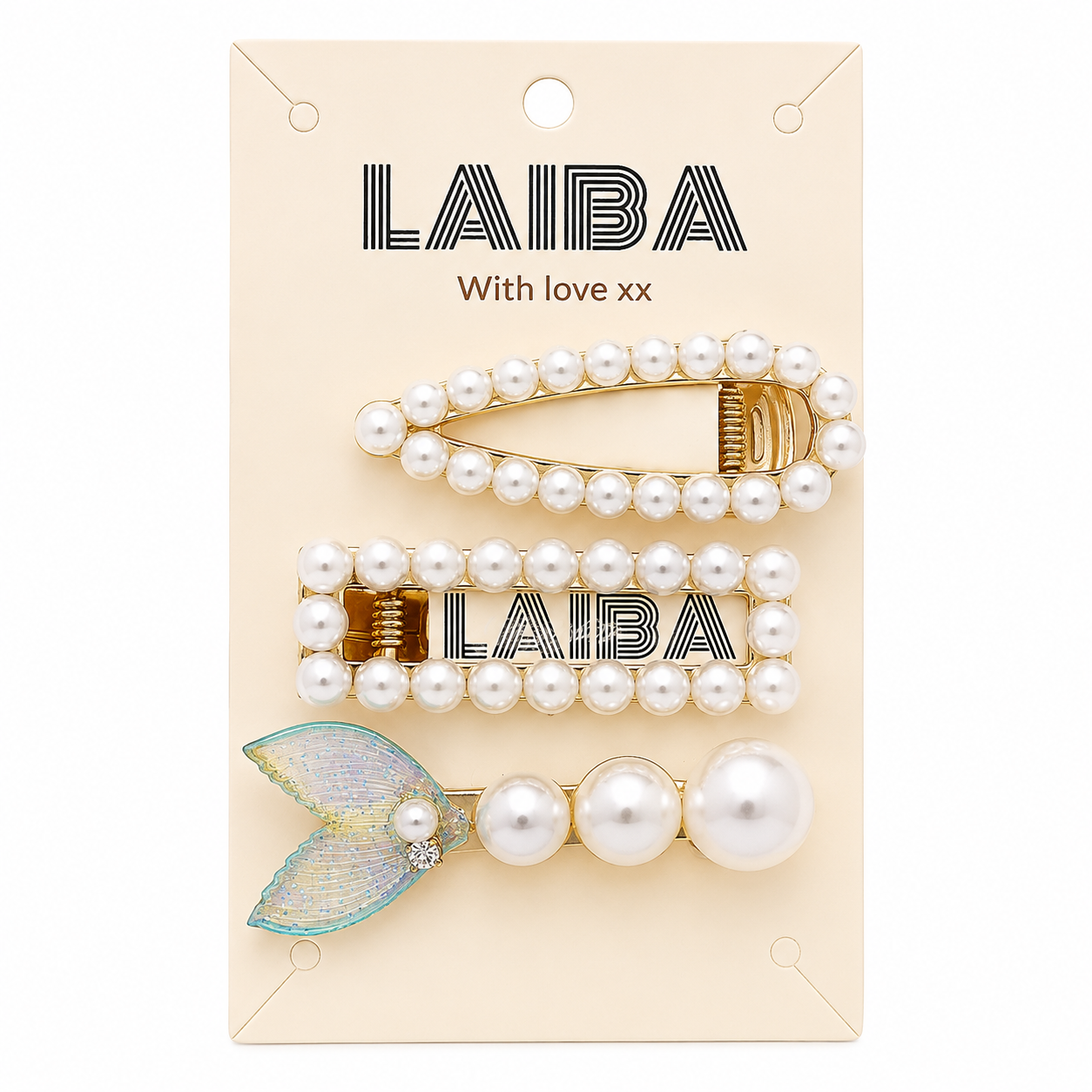 Luxury Pearl Mermaid Hair Clip Set – 3 Pieces