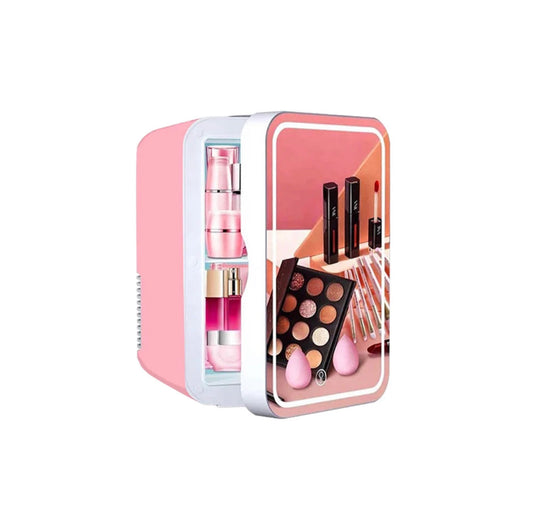 White 4L Small LED mirror portable fridge