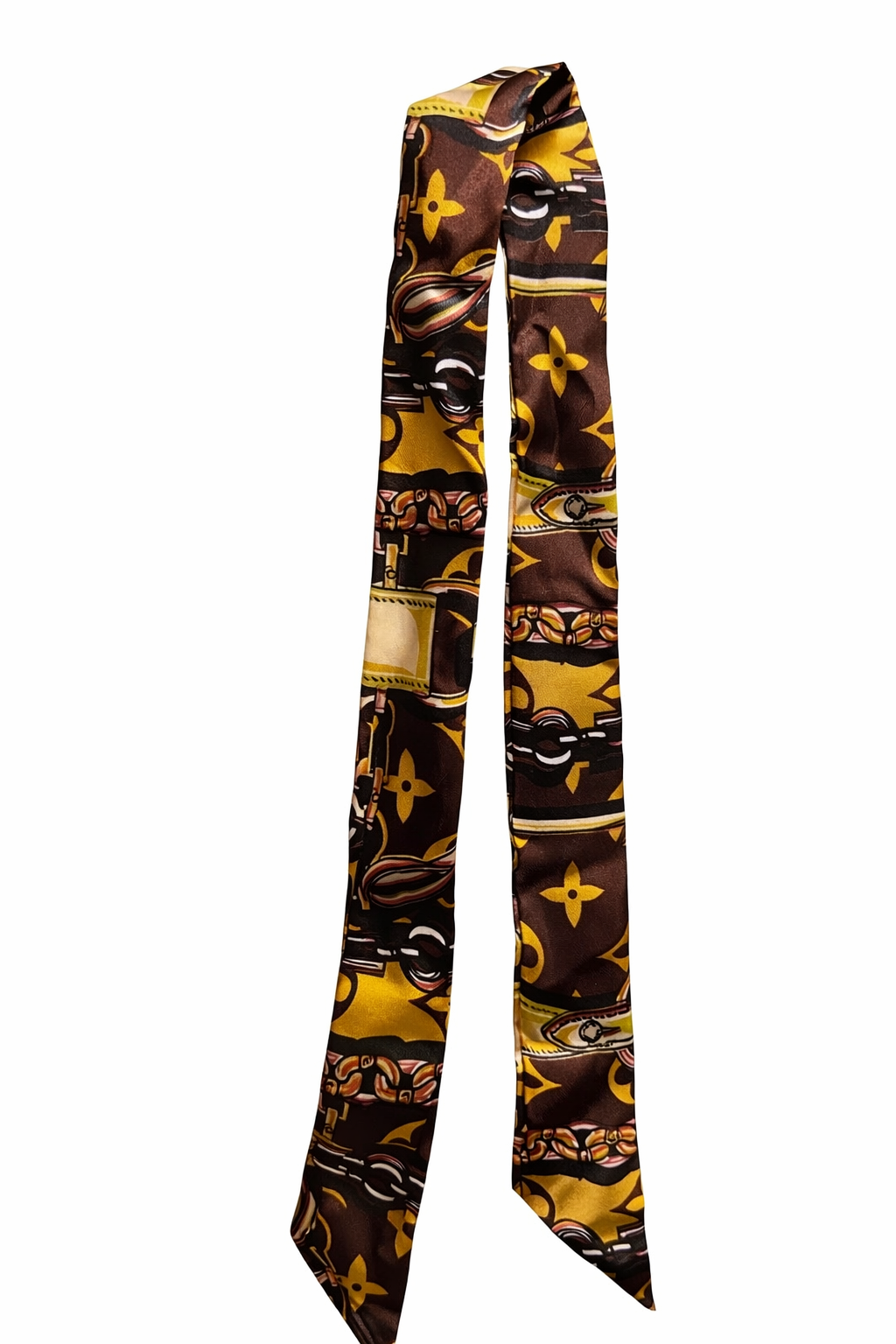 Mocha Chain - Handbag twilly multipurpose silk scarf