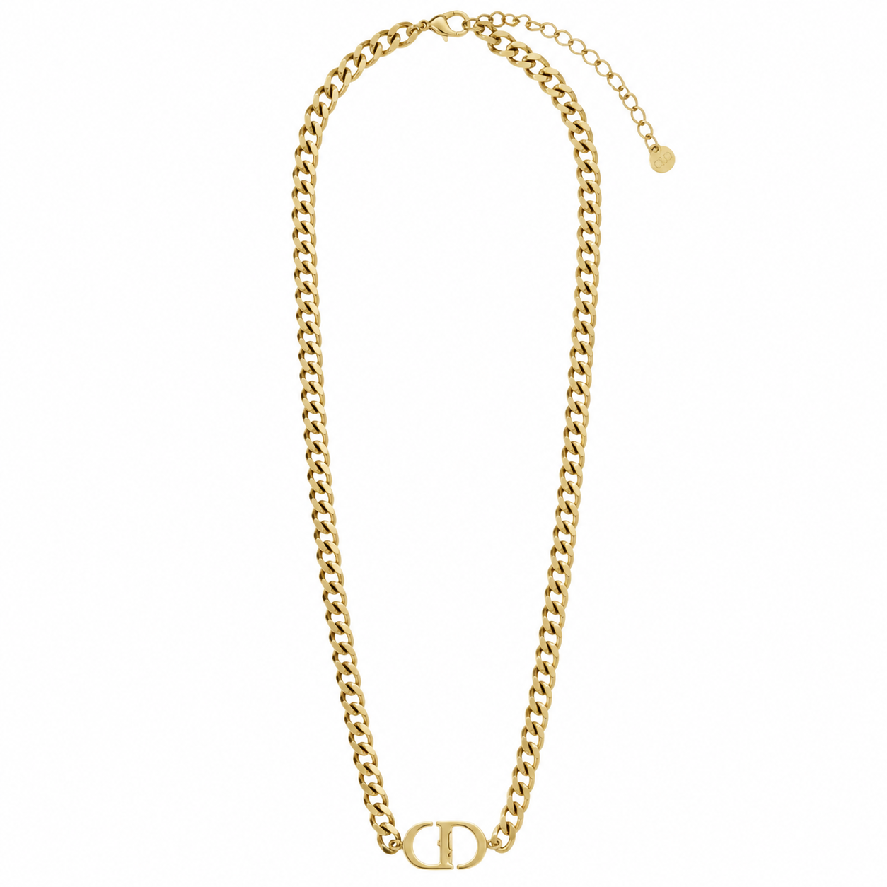 Gold CD Cuban Link Chain Necklace