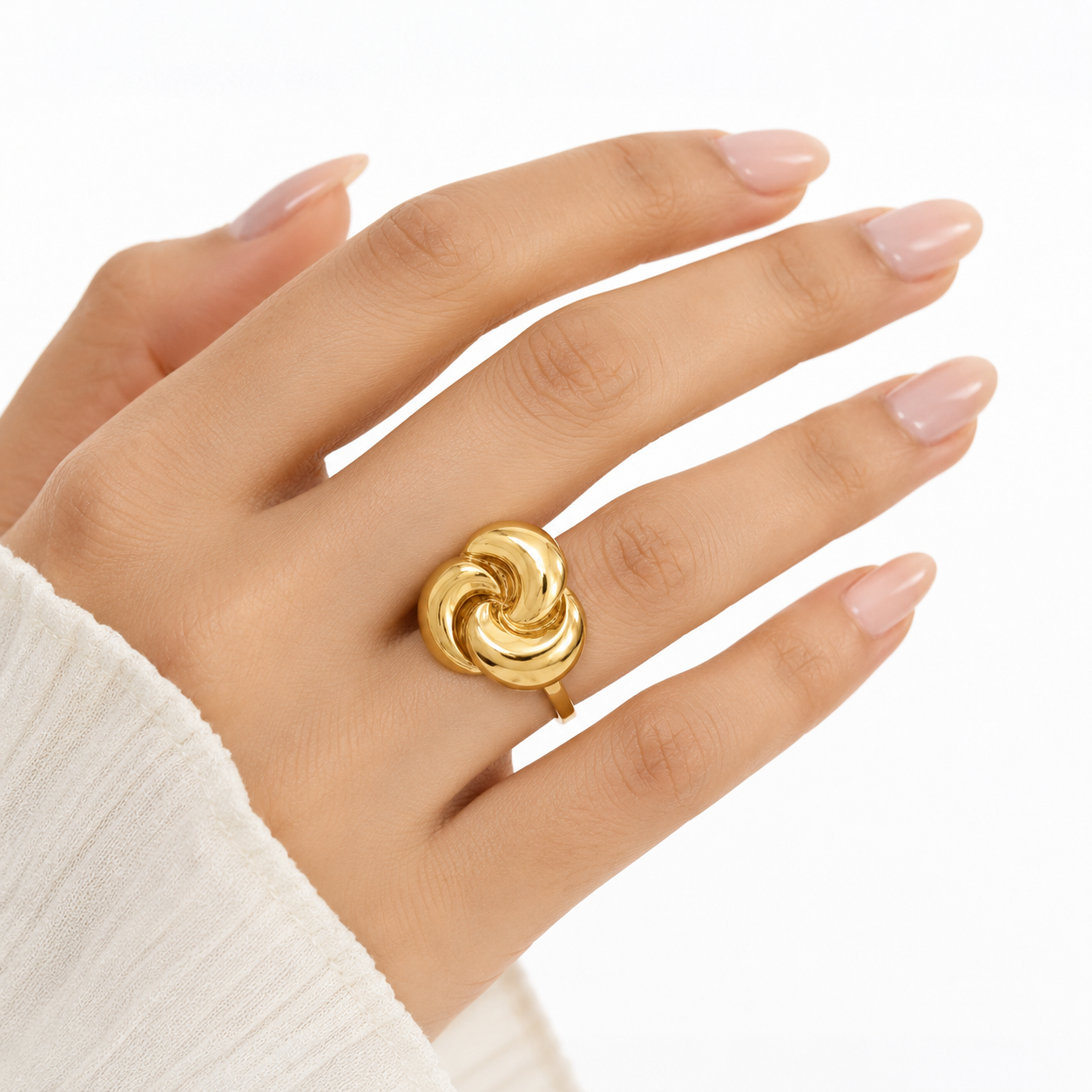Gold Spiral Knot Ring