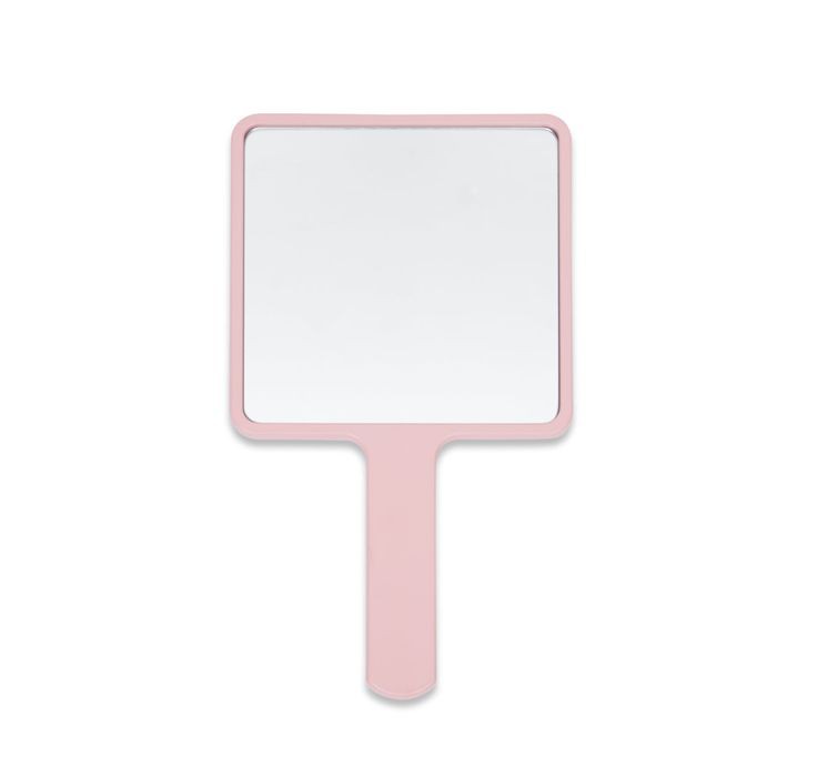 Square pink makeup vanity mirror