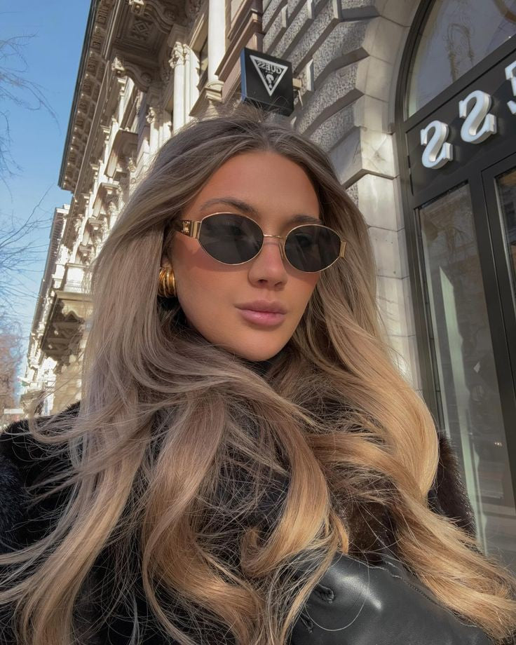 Black Metal frame celine glasses