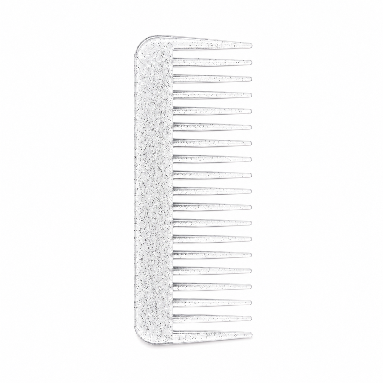 Transparent glitter hair comb