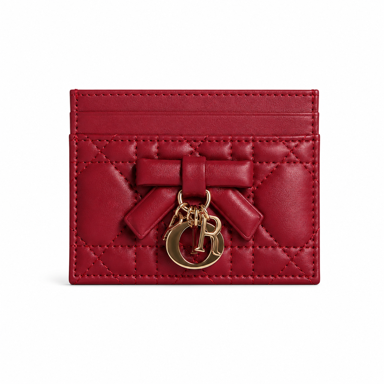 Lady Dior Glycine Wallet/ cardholder Tendre Cannage Leather