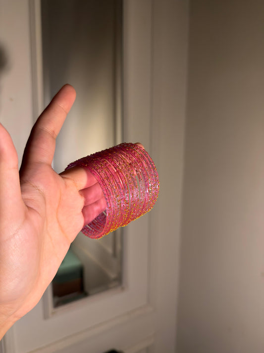 Light Pink Indian Raindrop Bangles