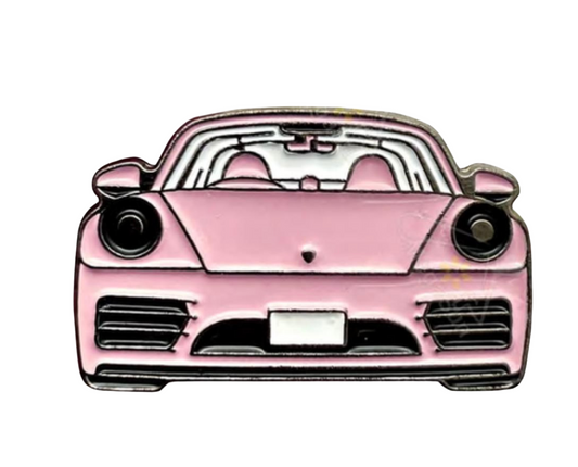Pink Sports Car – 30×18.5mm Metal Phone Sticker